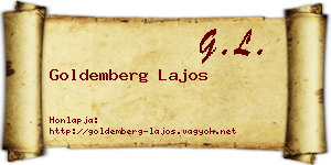 Goldemberg Lajos névjegykártya
